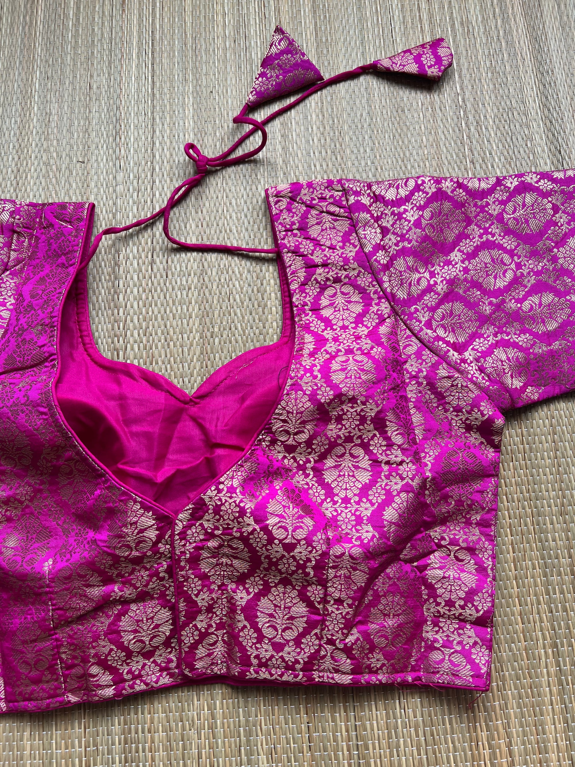 Ready Made Saree Blouse (Hot Pink)