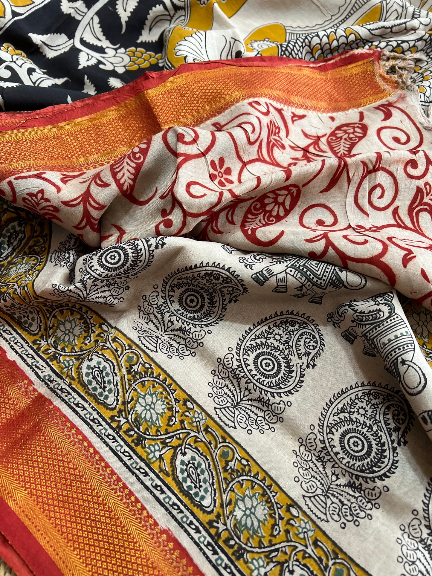 Nellore Silk Kalamkari Print Saree with Nizam Border