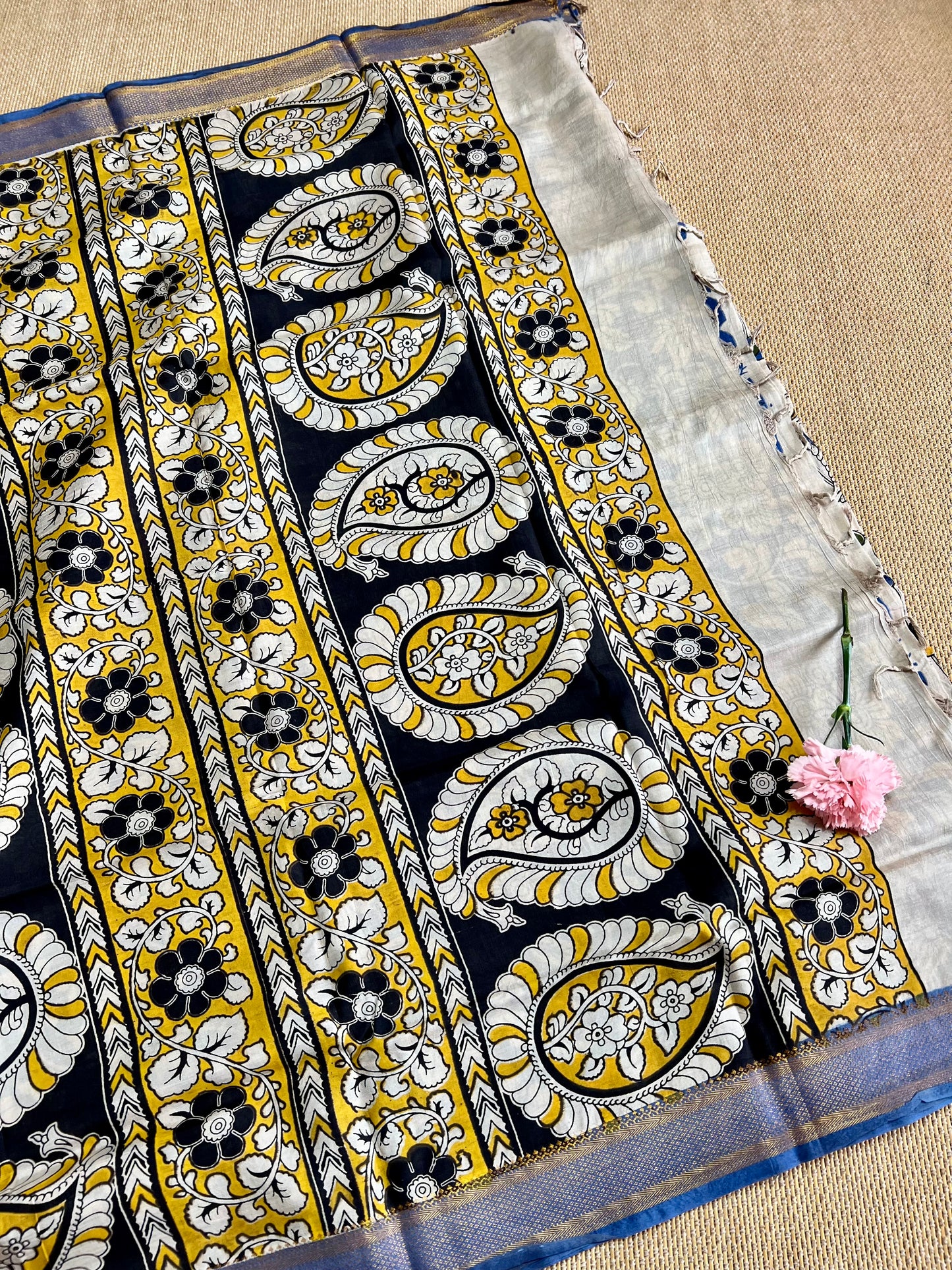 Nellore Silk Kalamkari Print Saree with Nizam Border