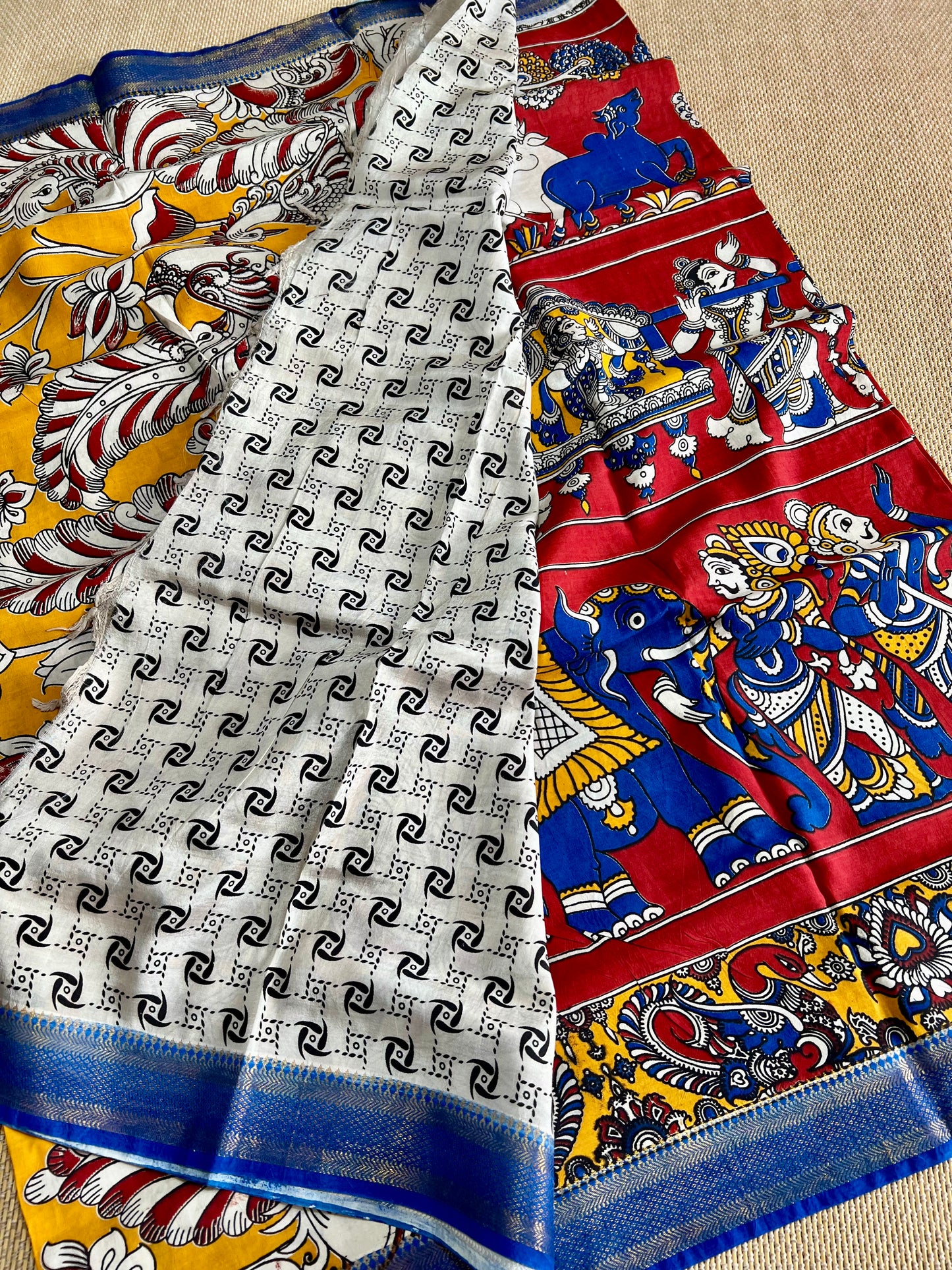 Nellore Silk Kalamkari Print Saree with Nizam Border