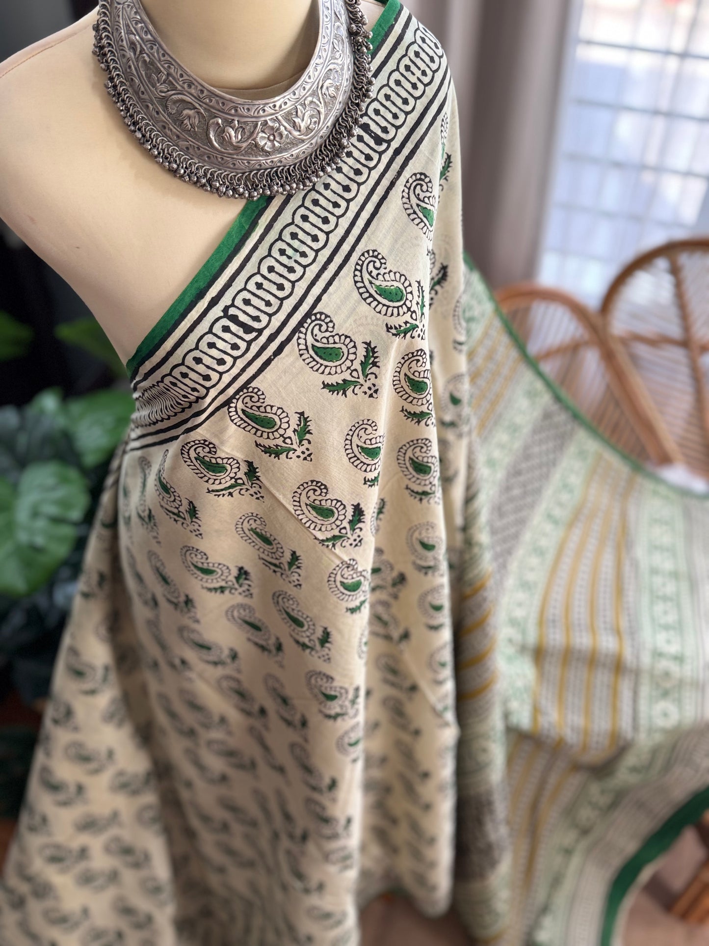 HAND BLOCK PRINTED  COTTON SAREE