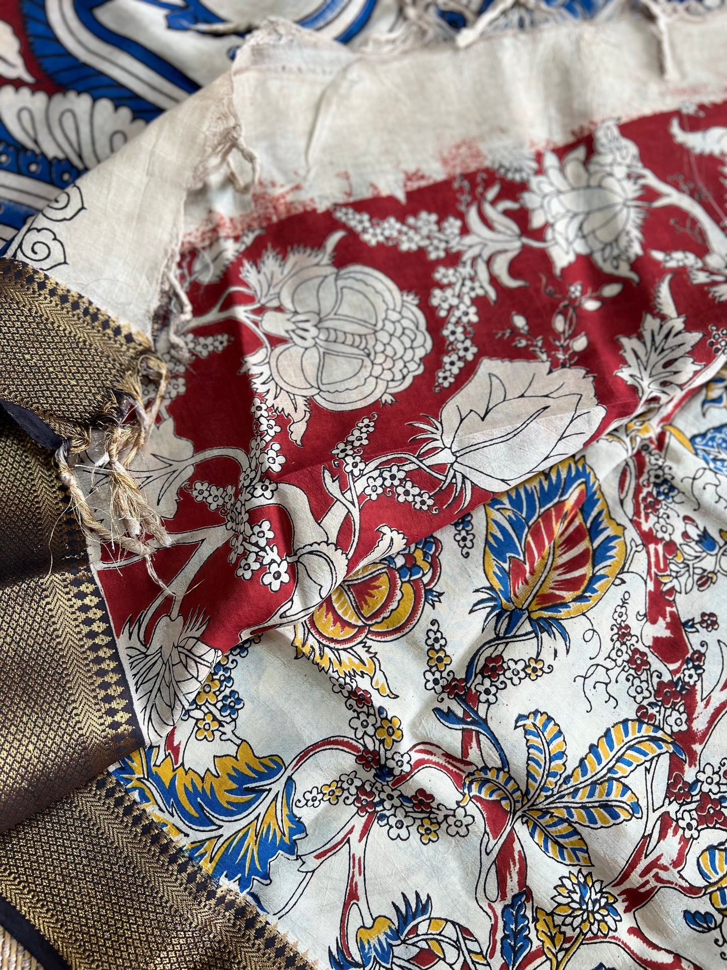 Nellore Silk Kalamkari Print Saree with Nizam Border