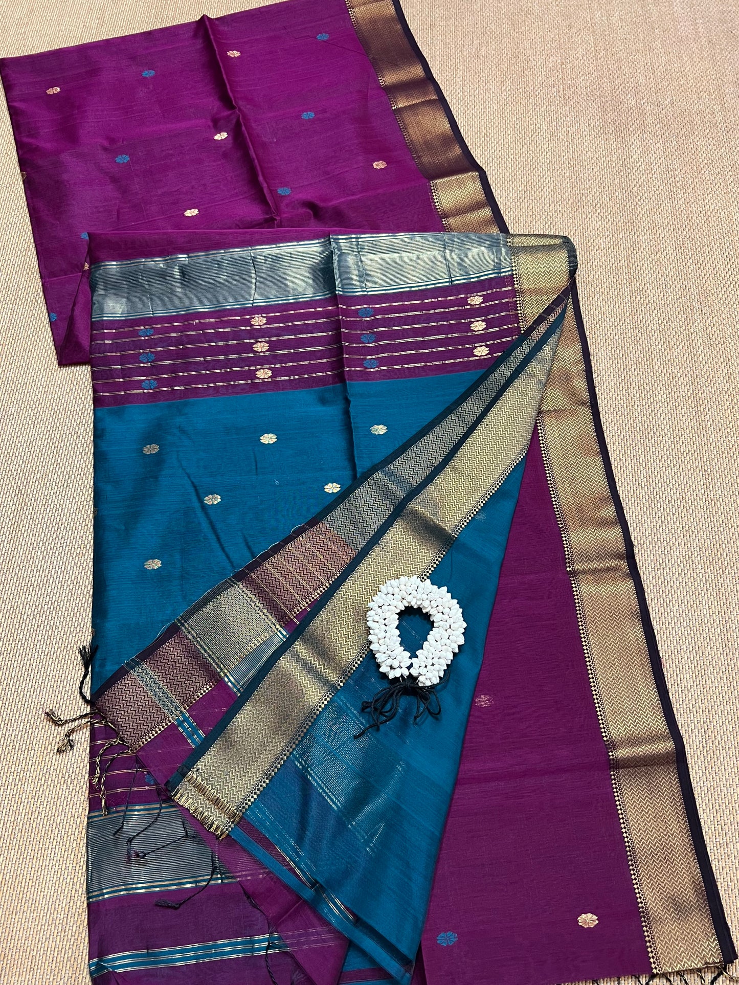 Pure Handloom Maheswar Silk Cotton Saree