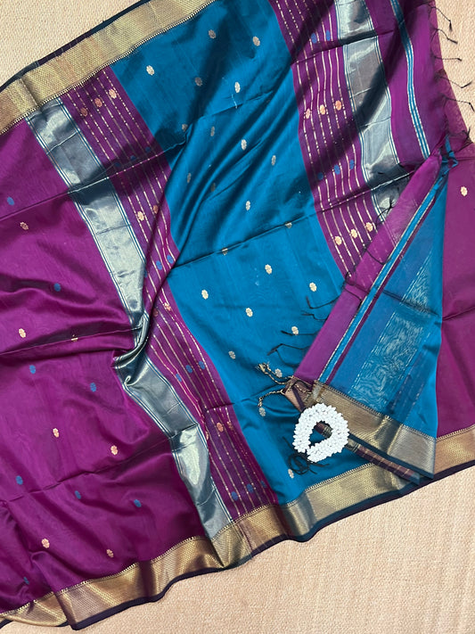 Pure Handloom Maheswar Silk Cotton Saree