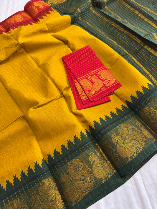 Traditional  ganga JAMUNA Border :  Madurai saree