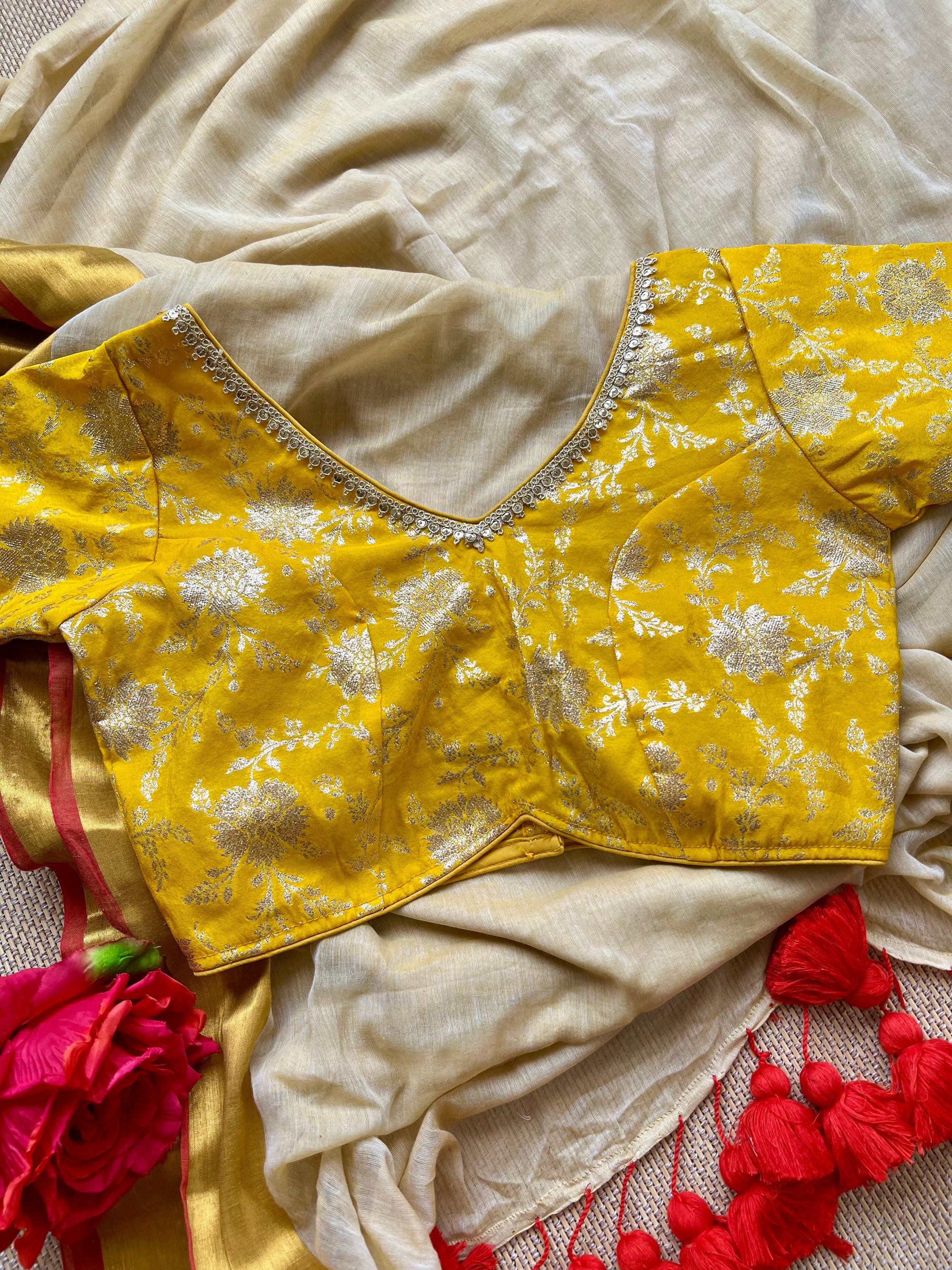 Soft brocade blouse - Ready Made Saree  blouse