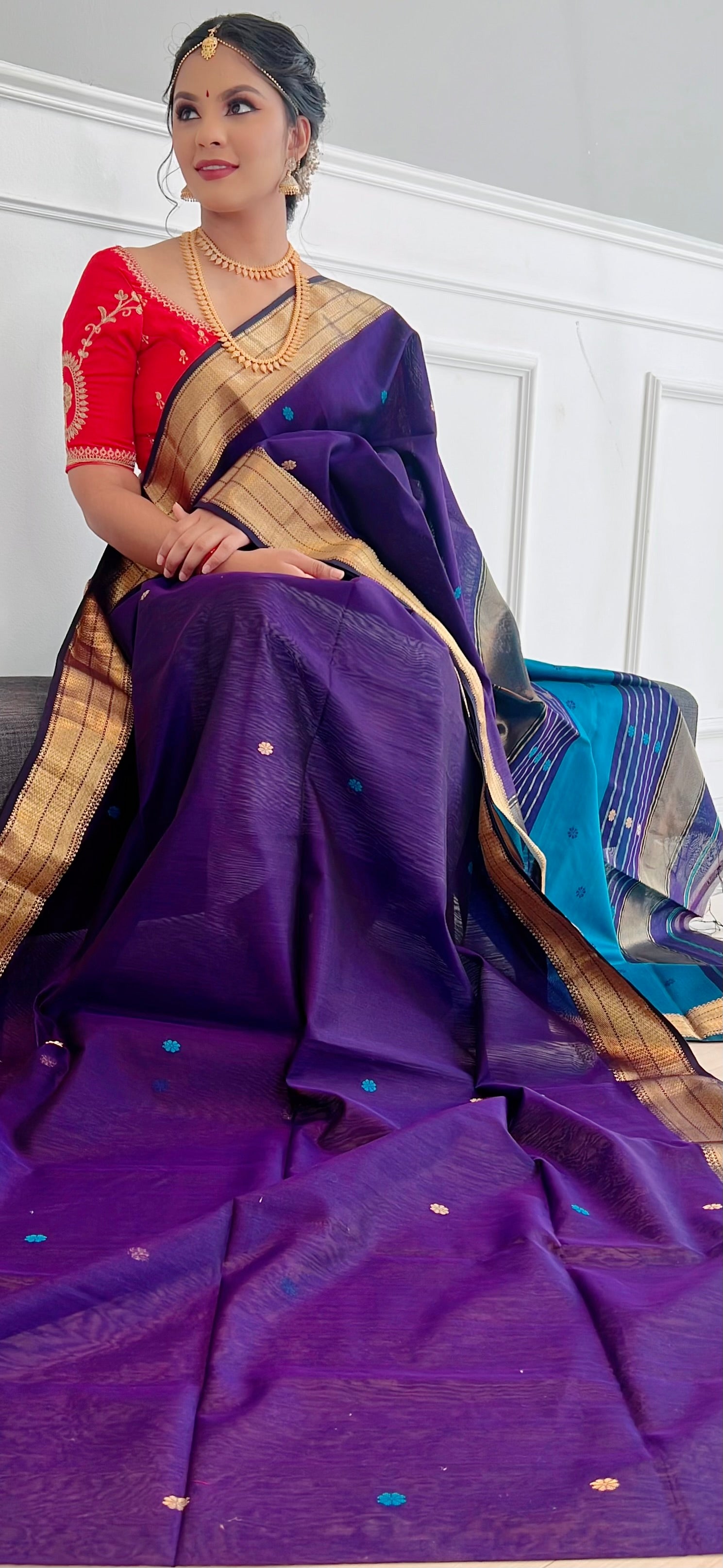 Pure Handloom Maheswar Silk Cotton Saree