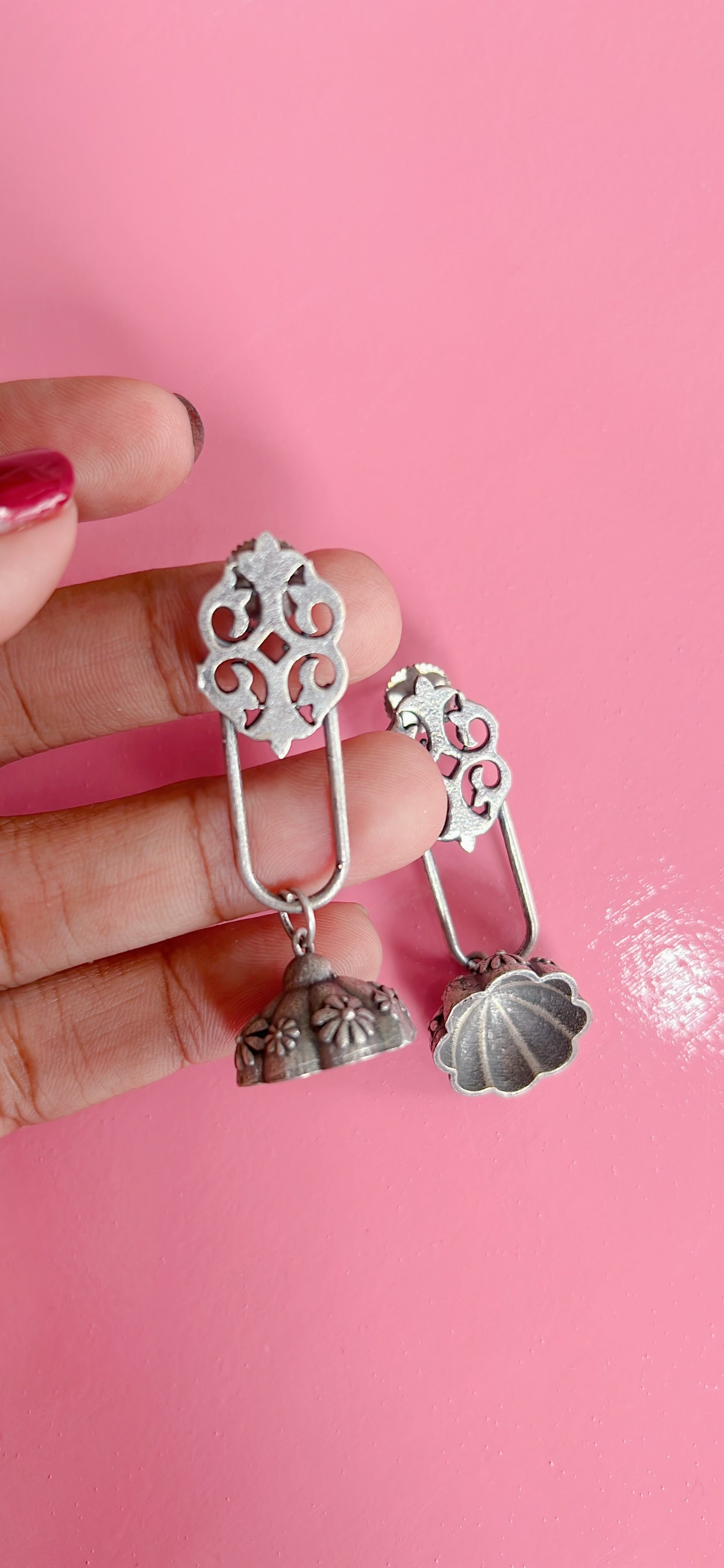 Oxidized silver earrings