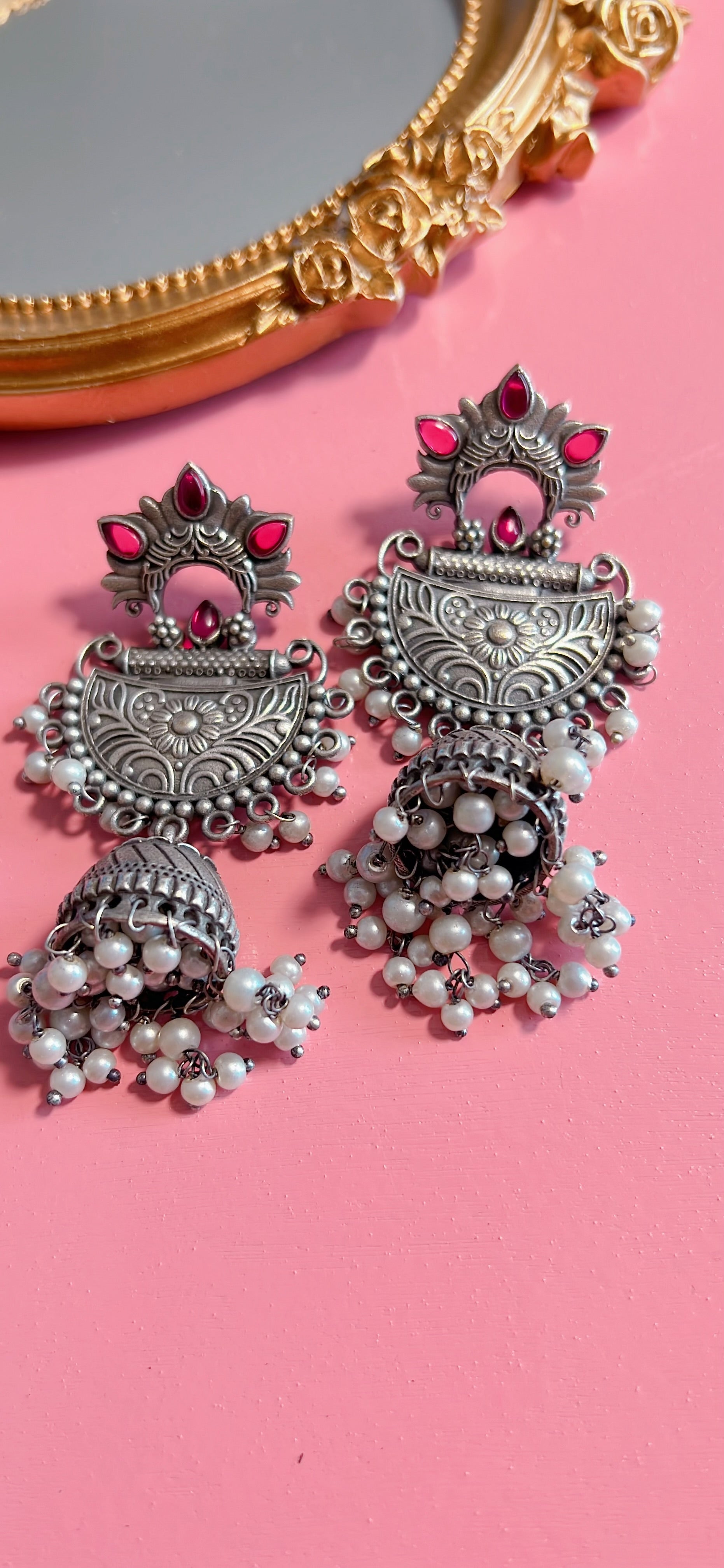 Oxidized silver earrings