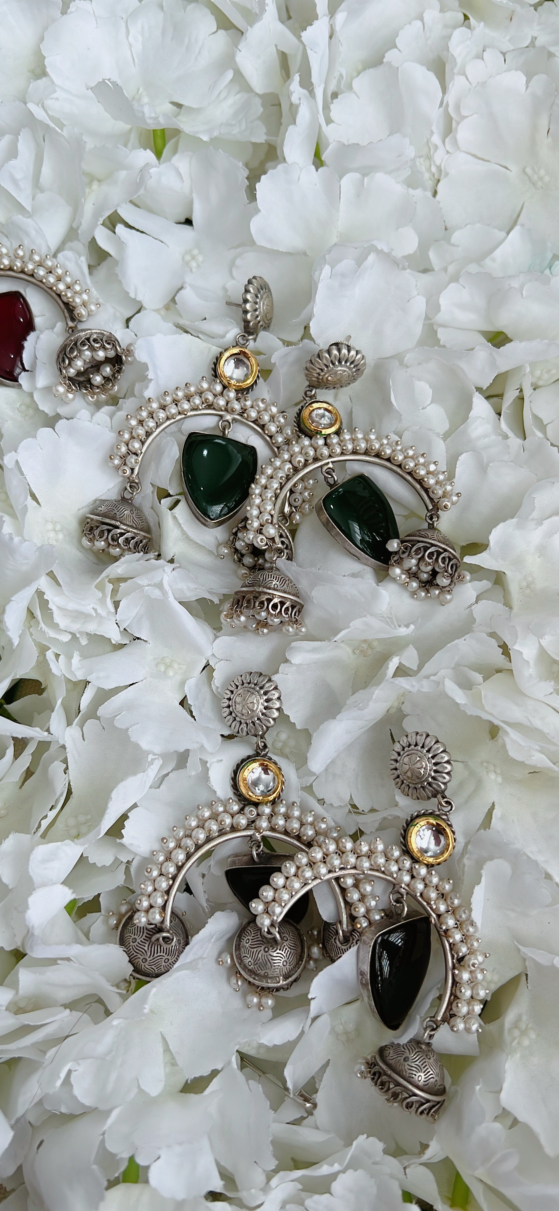 Unique design earring with jhumka
