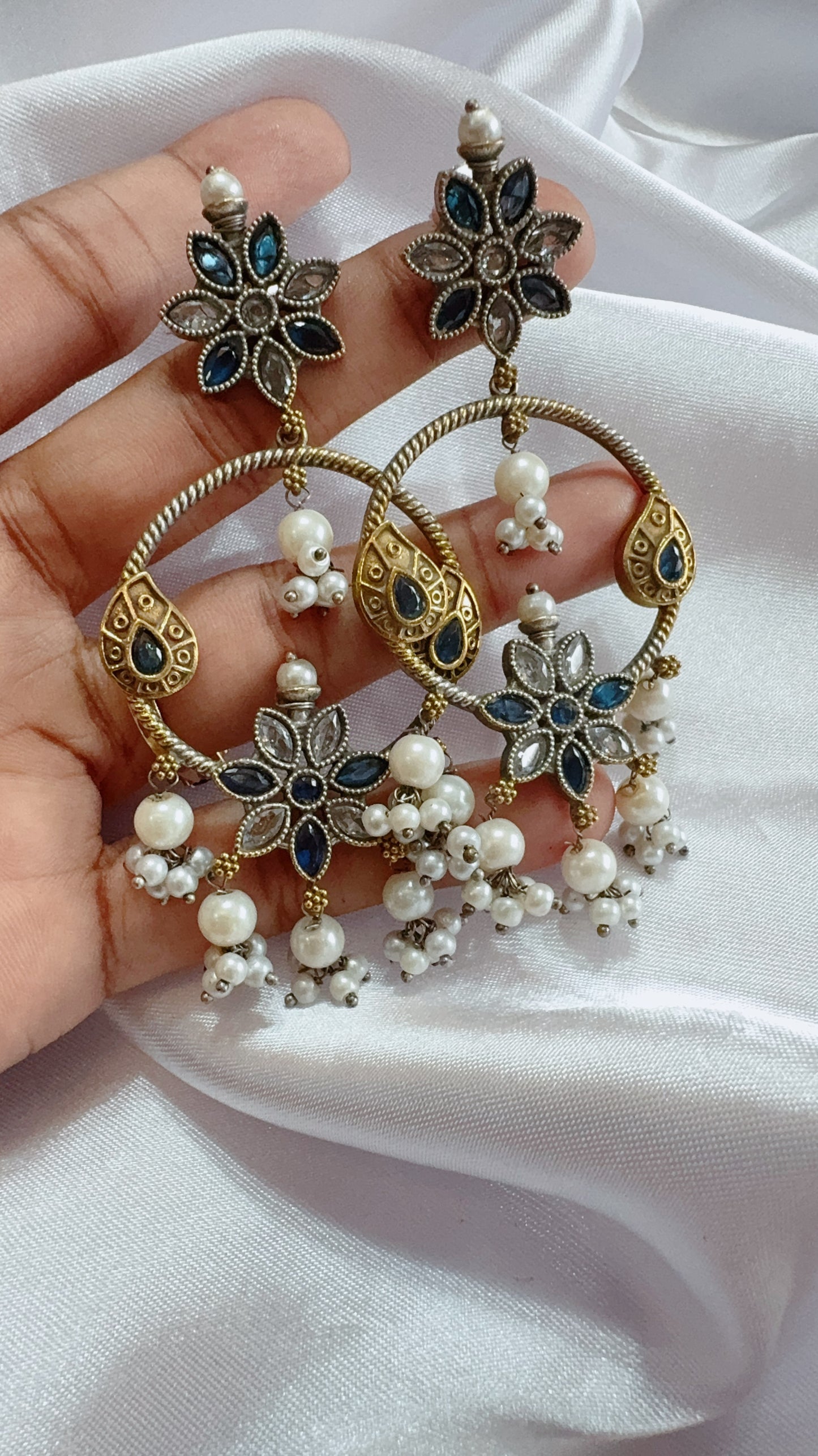 Oxidized silver  designer earrings