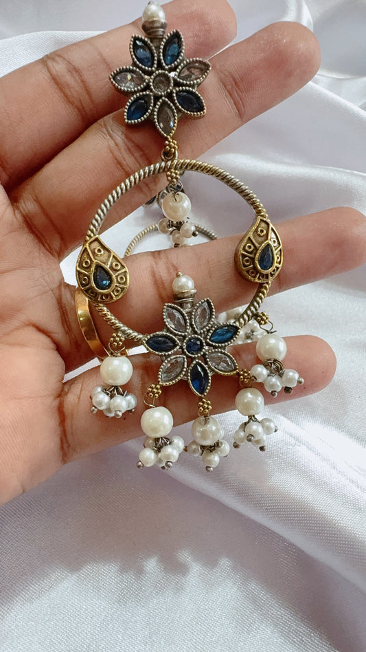 Oxidized silver  designer earrings
