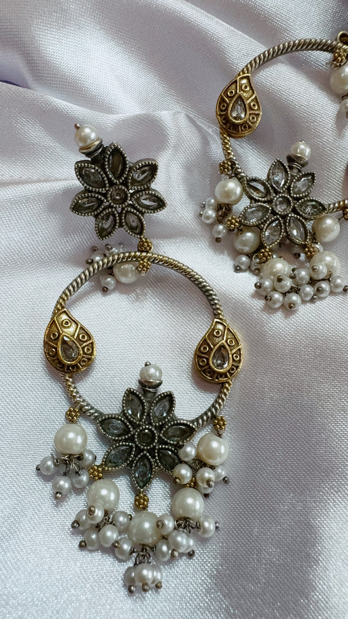 Oxidized silver  designer earrings