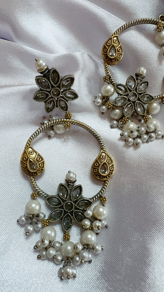 Oxidized silver  designer earrings
