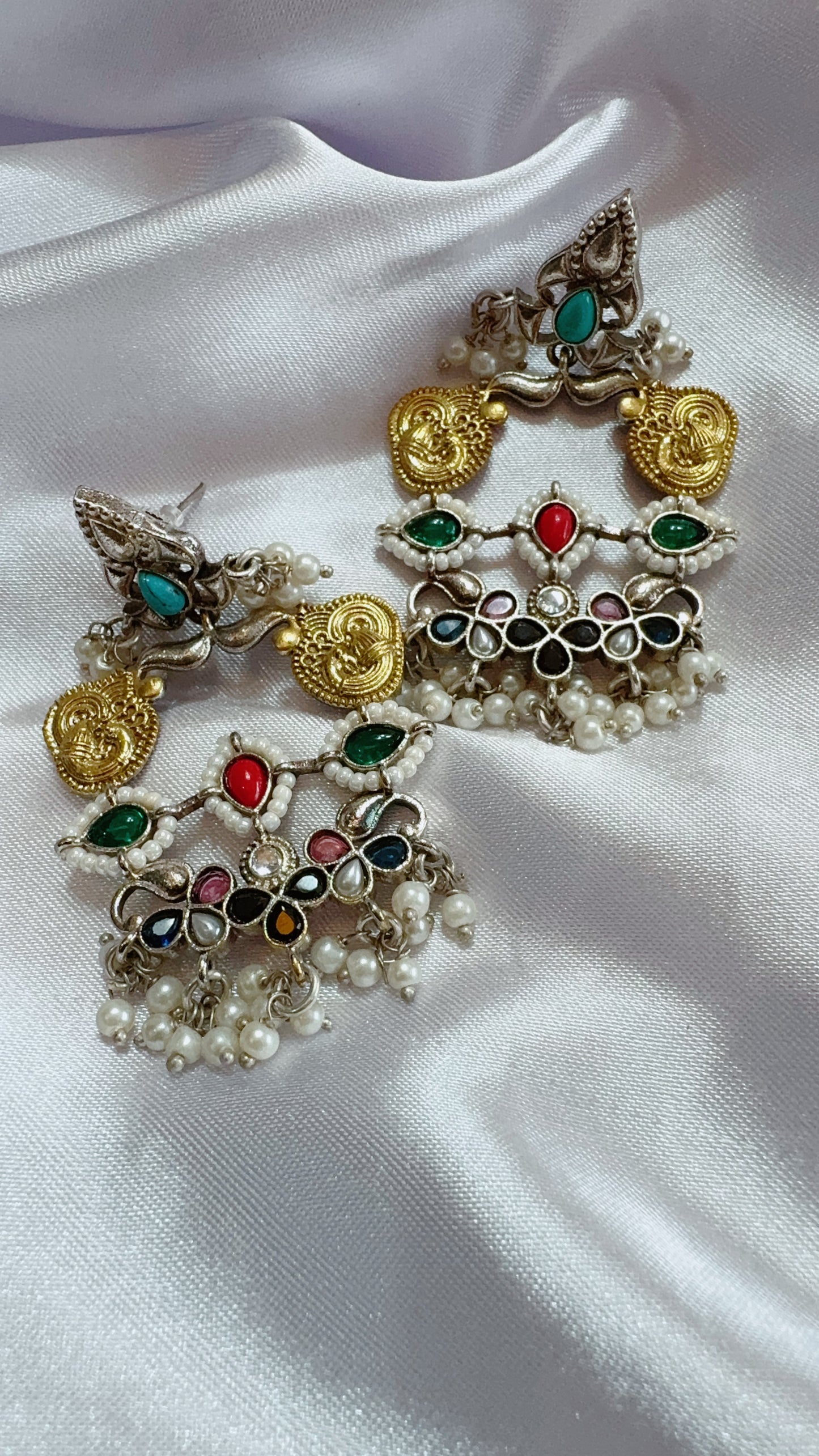 Oxidized silver  designer earrings