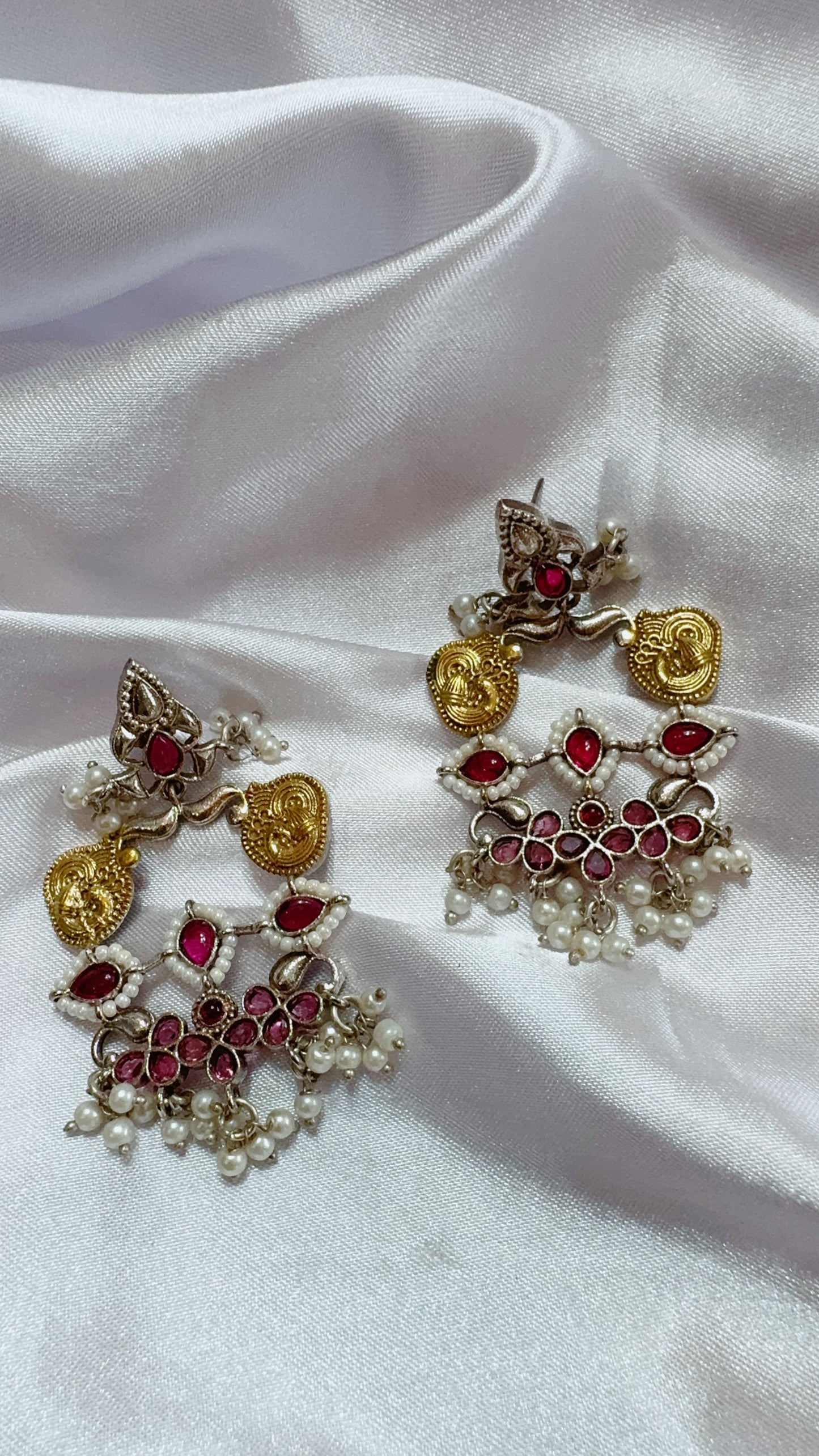 Oxidized silver  designer earrings
