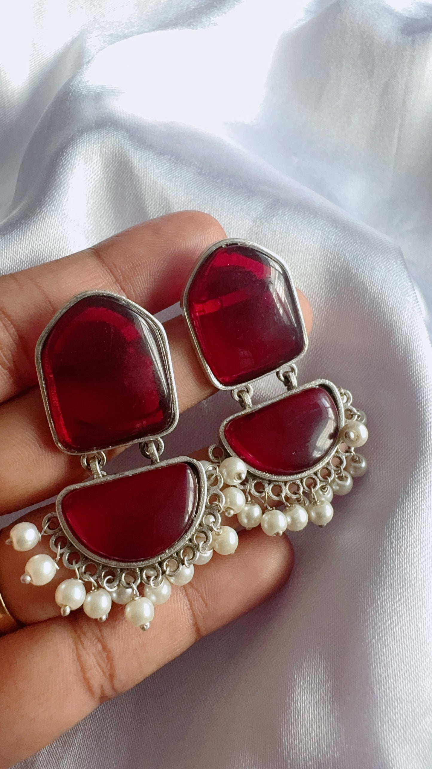 Silver lookalike earrings