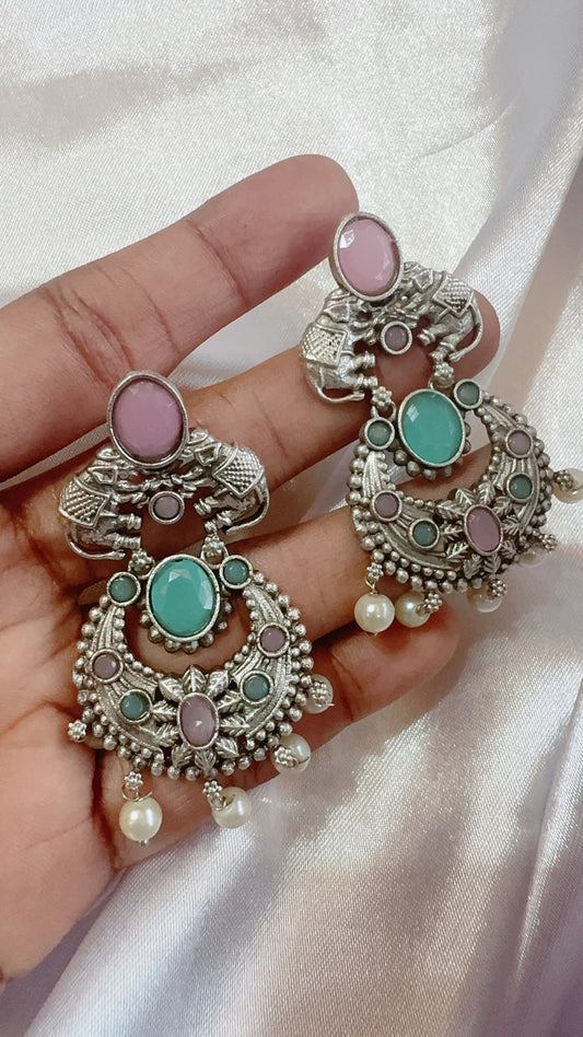 Silver look Like elephant earring