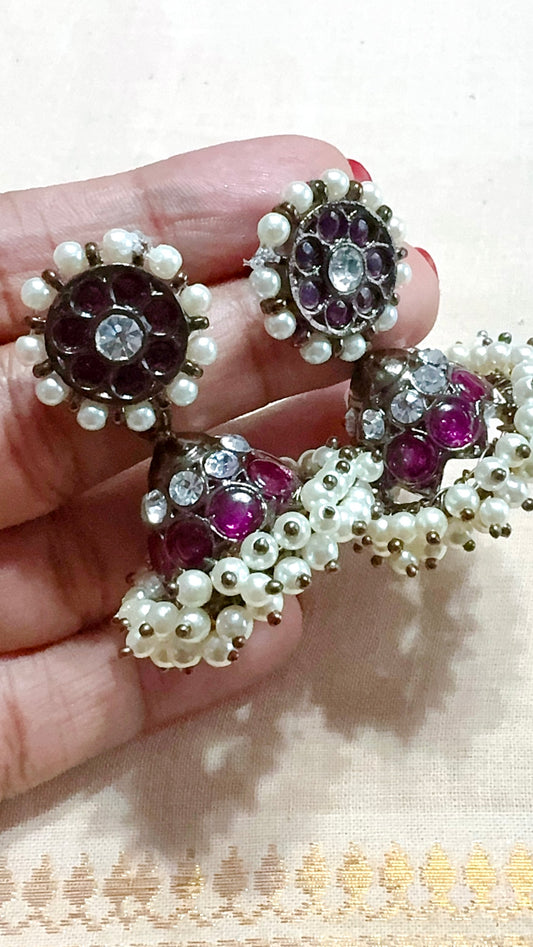 Pre order !Black Polish Real Kemp earrings