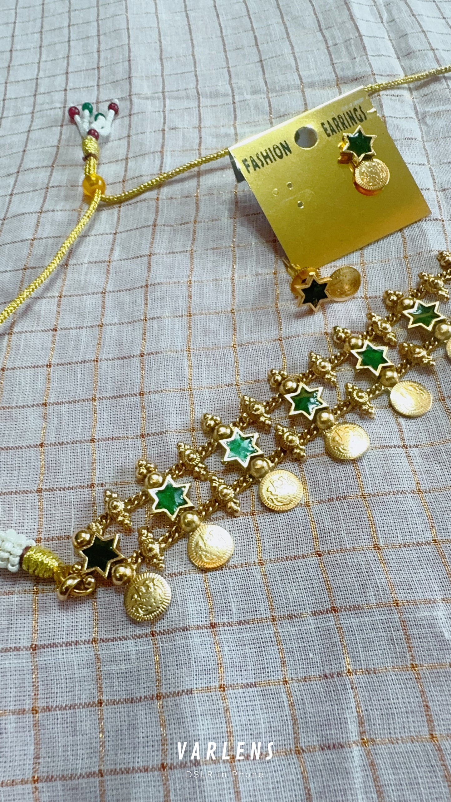 Green Star Lakshmi Coin Choker