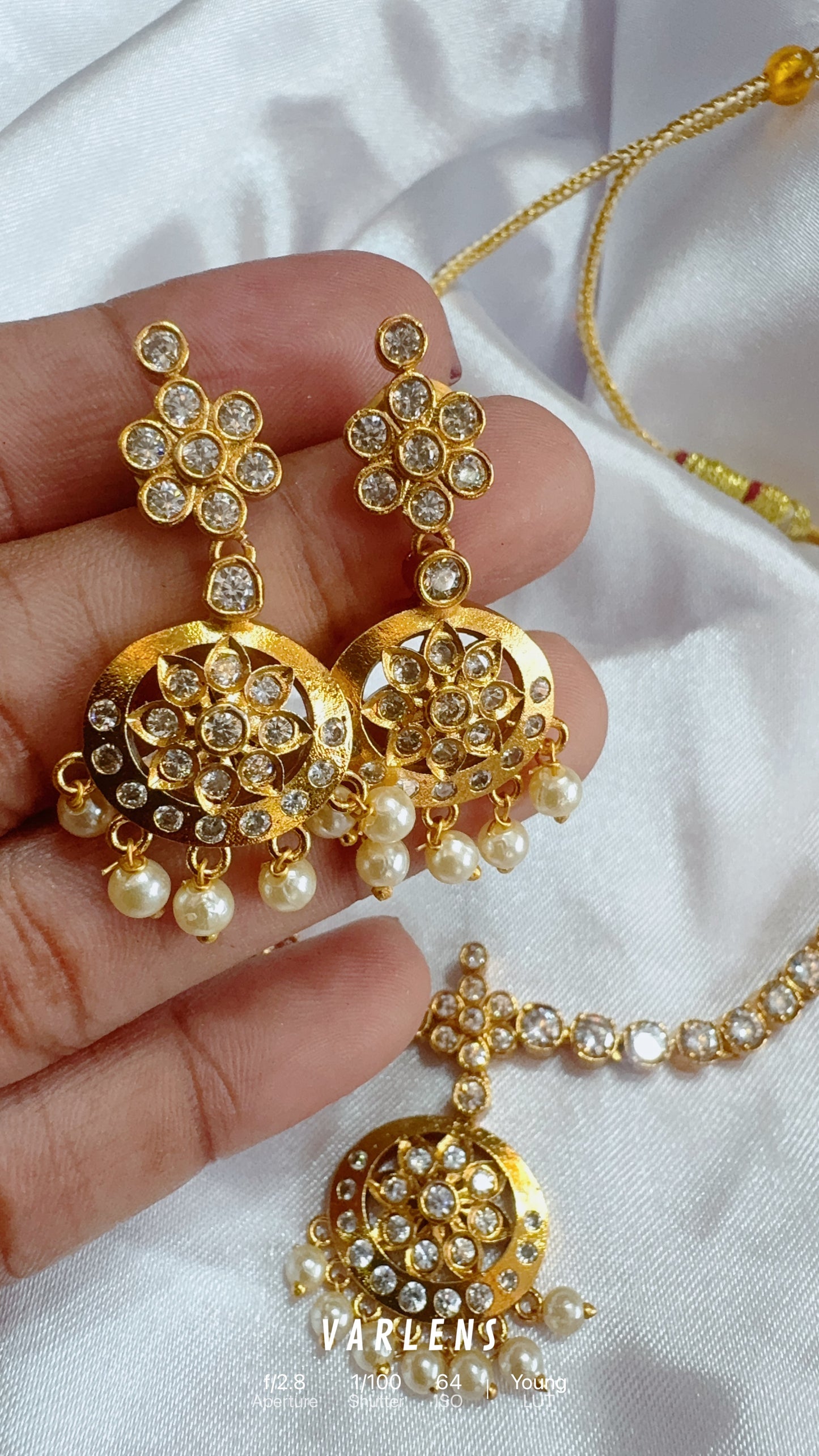 Ruby  stone attigai-Traditional south indian premium neckwear with earrings