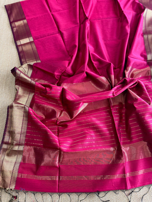 Pure Handloom Maheswar Silk Cotton Saree