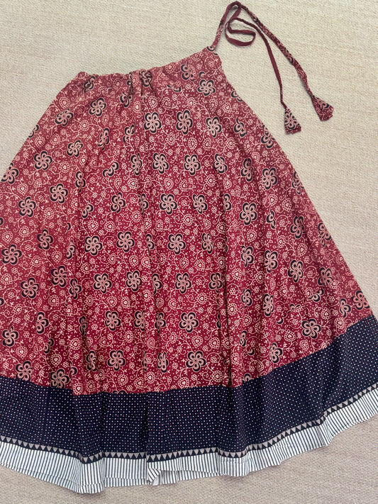 Patch work  Ajrakh  flair Skirt