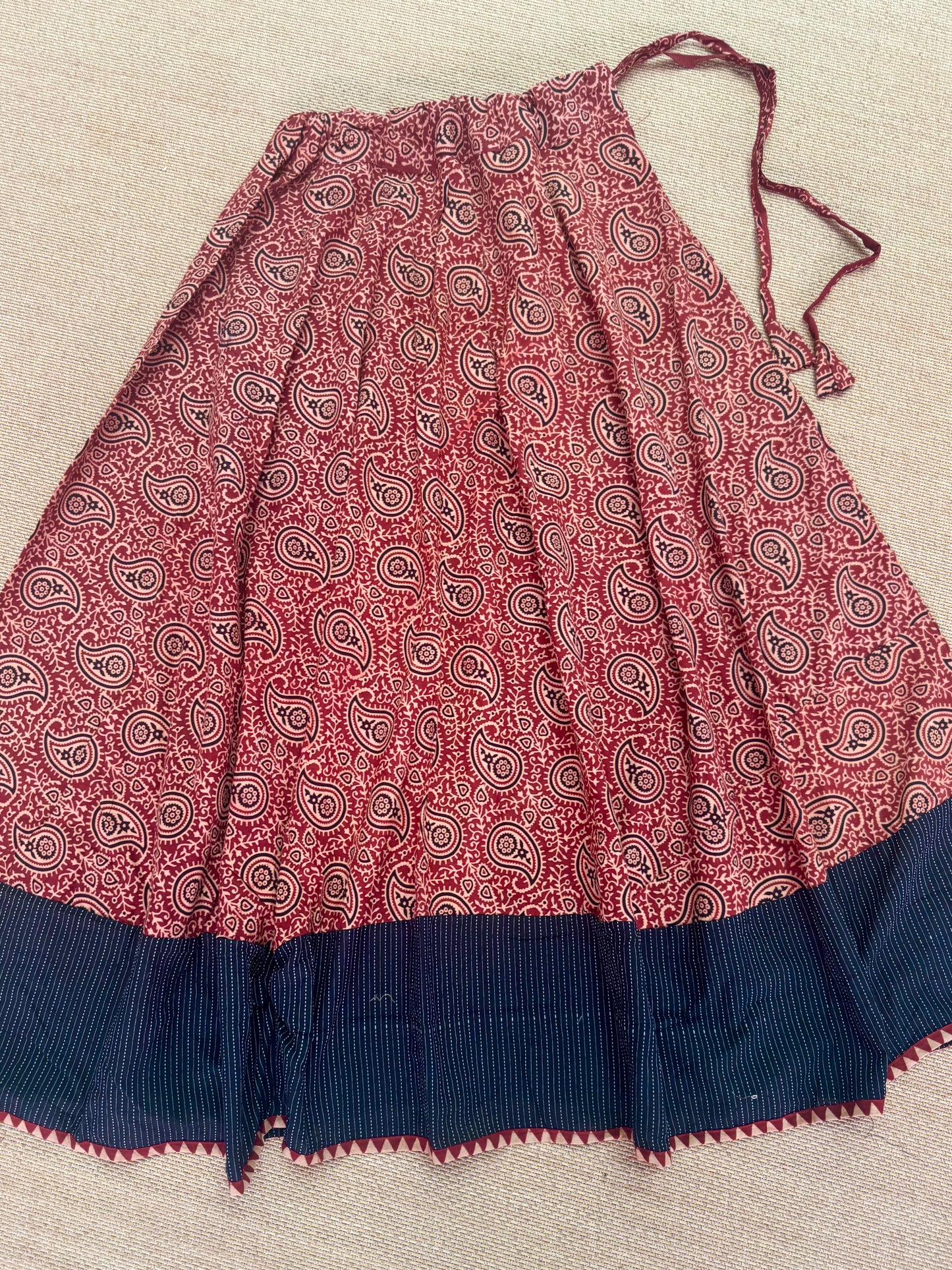 Patch work  Ajrakh  flair Skirt