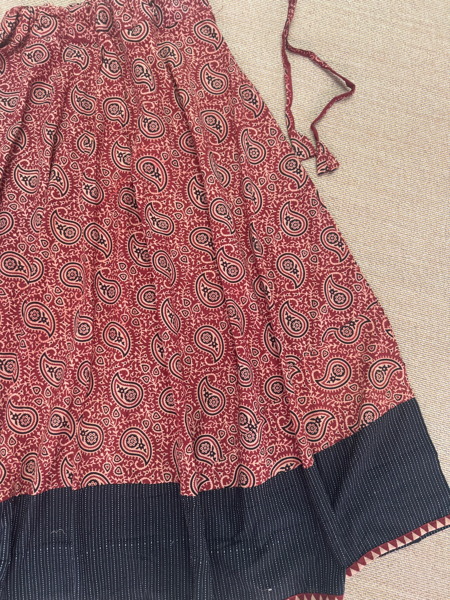 Patch work  Ajrakh  flair Skirt