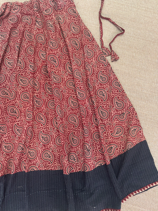 Patch work  Ajrakh  flair Skirt