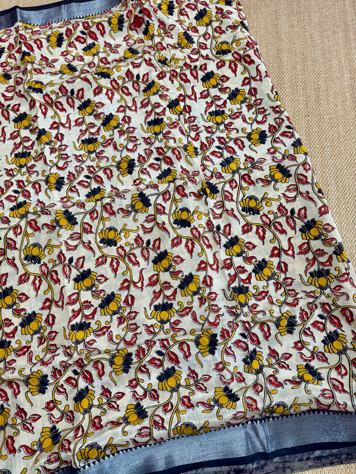 Nellore Silk Kalamkari Print Saree with Nizam Border