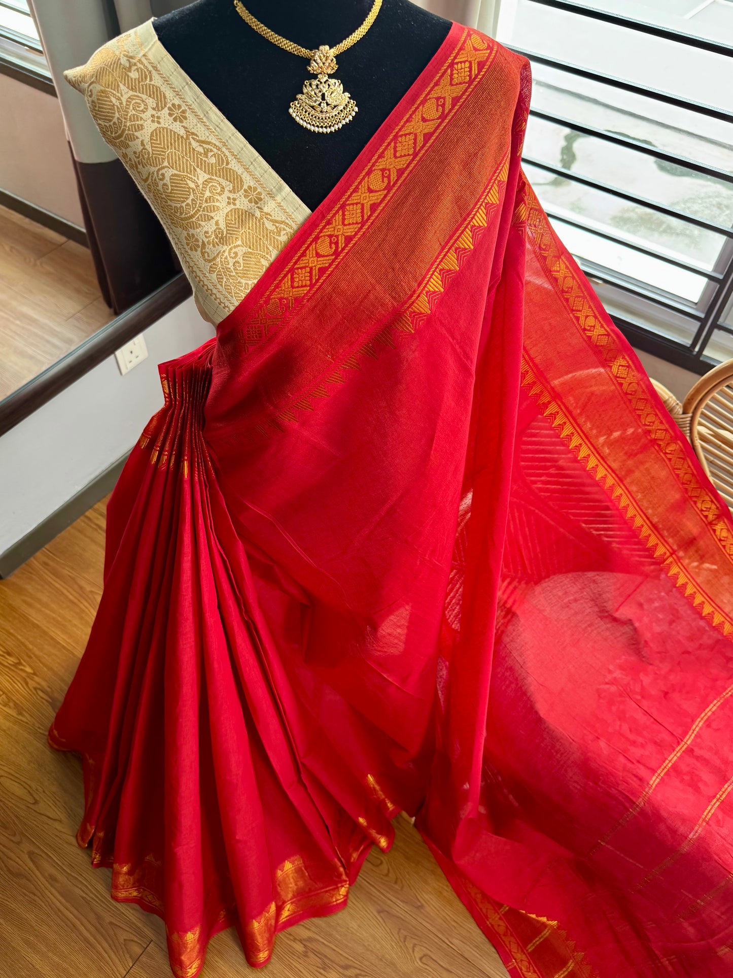 Sungudi cotton saree