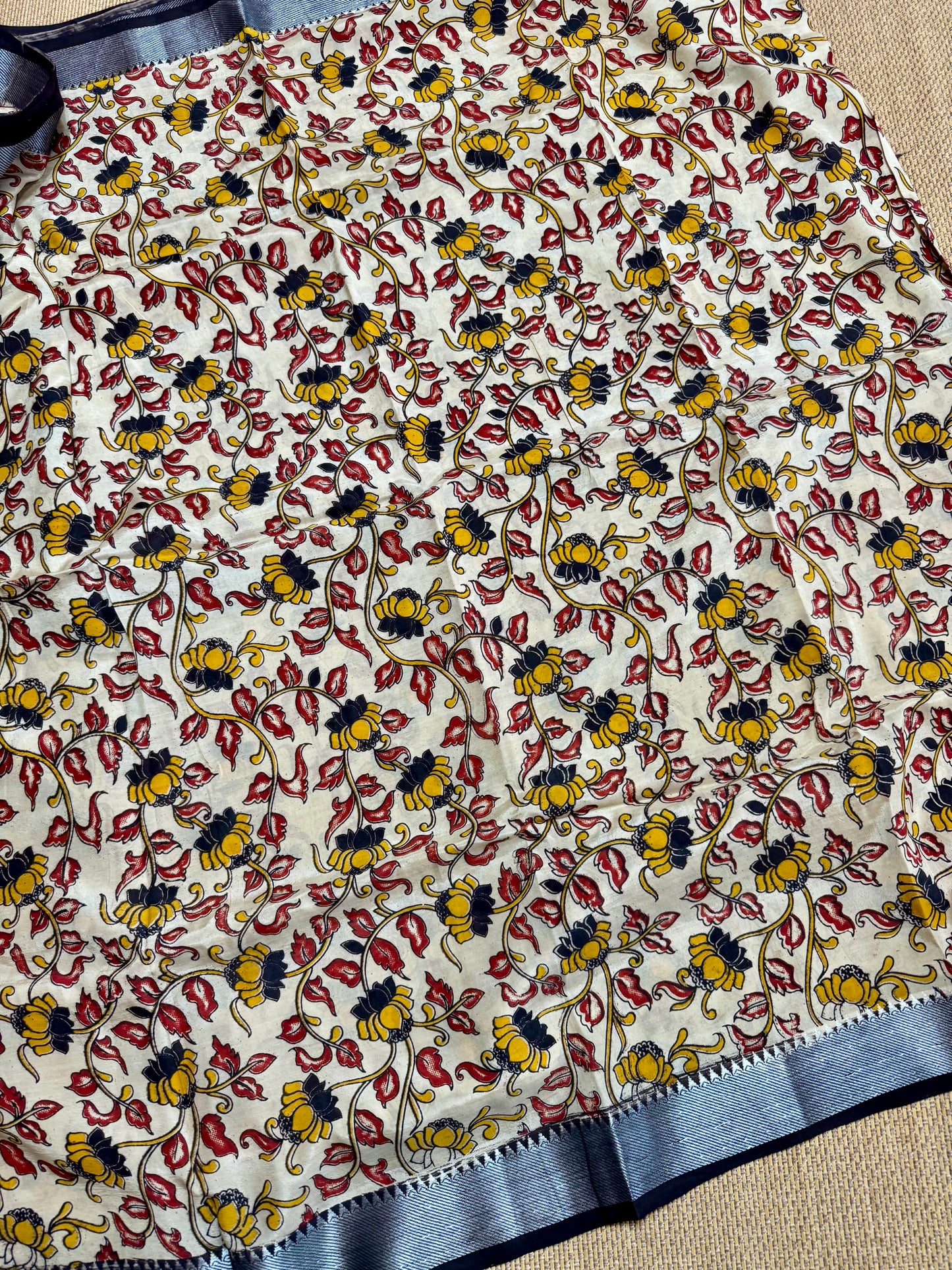 Nellore Silk Kalamkari Print Saree with Nizam Border