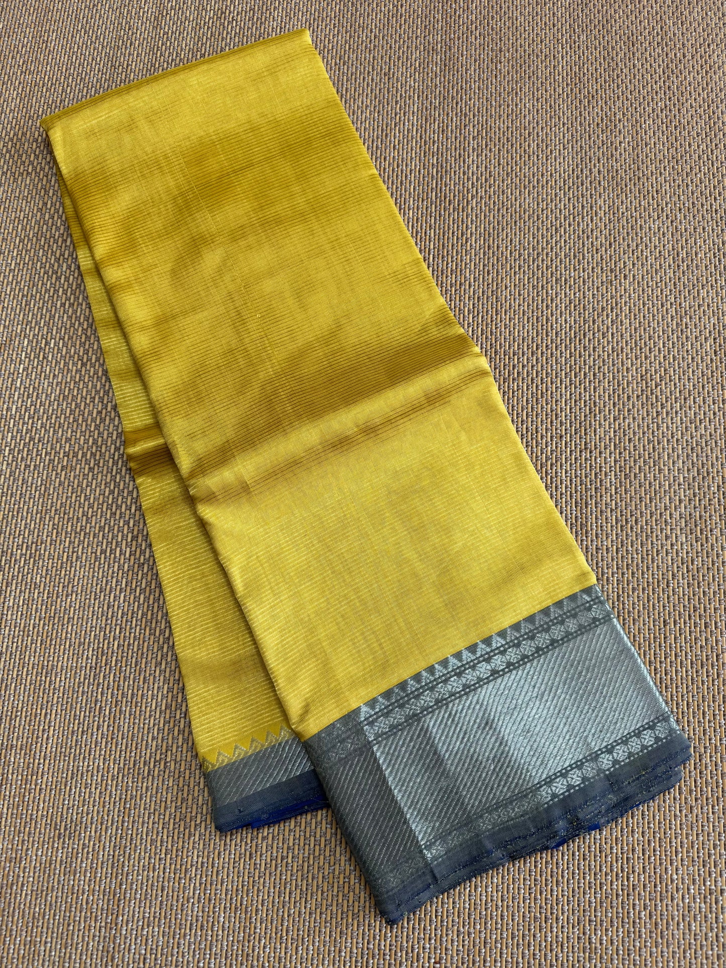 Pure Handloom Mangalagiri Semi pattu by cotton saree with 50/150K silver border