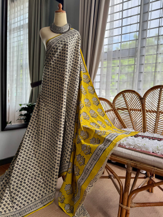 HAND BLOCK PRINTED  COTTON SAREE