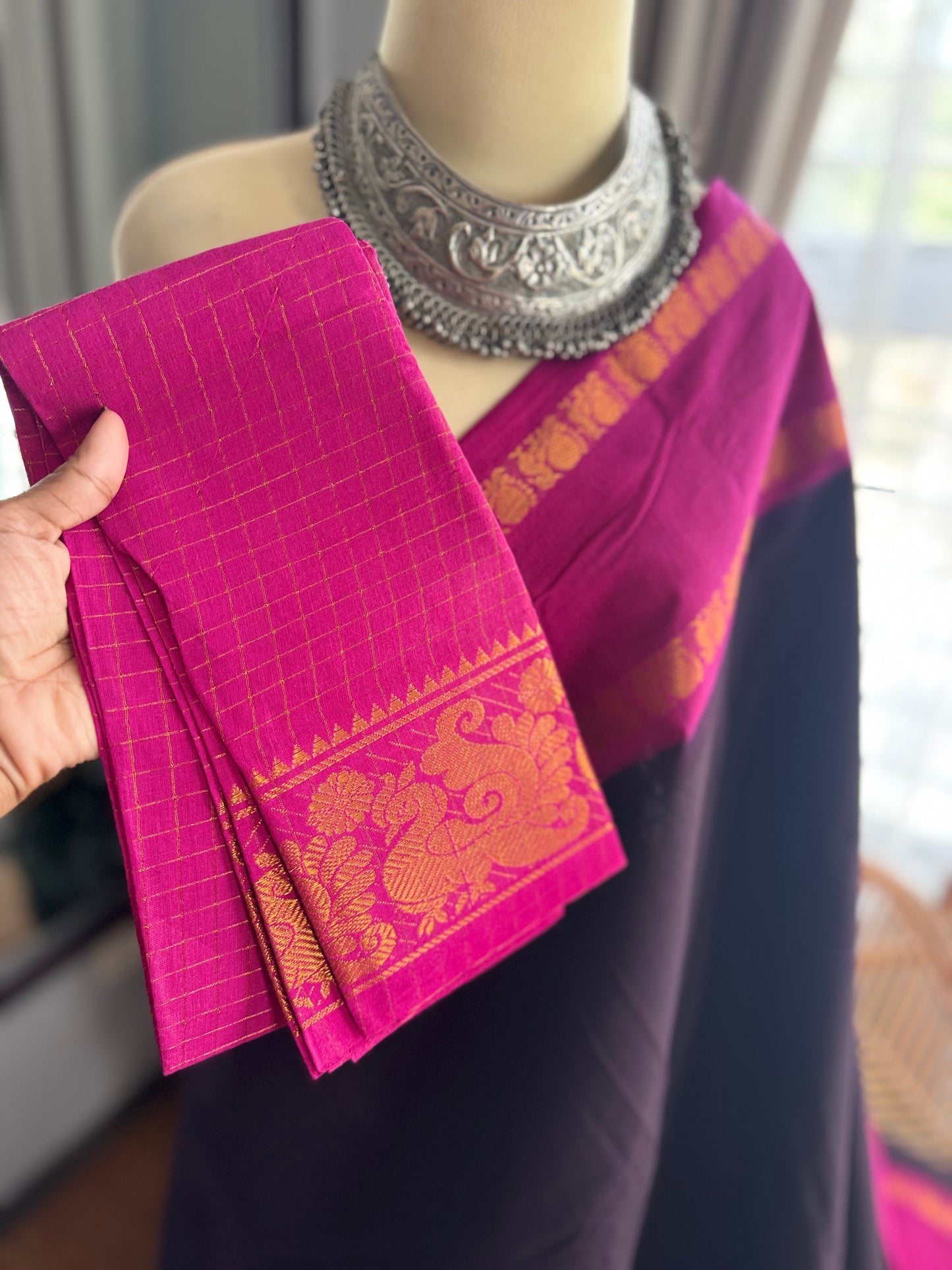 Madurai cotton saree with beautiful border