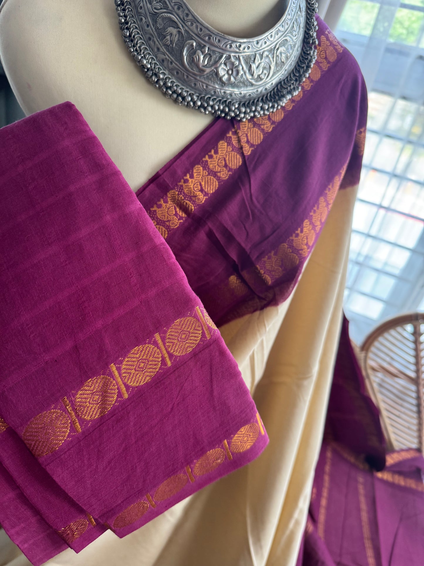 Madurai cotton saree with beautiful border