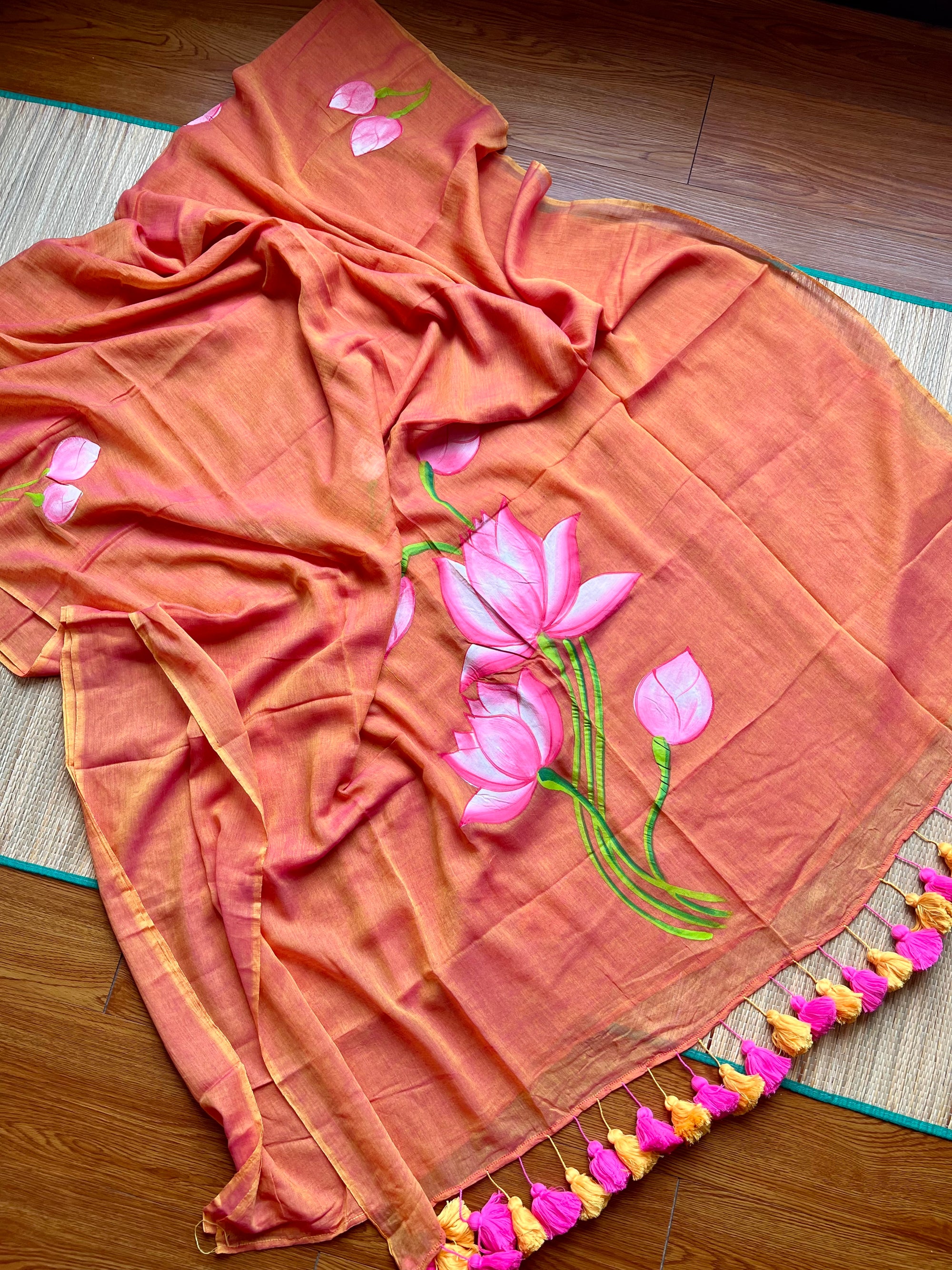 Pure Handloom Muslin Cotton Saree