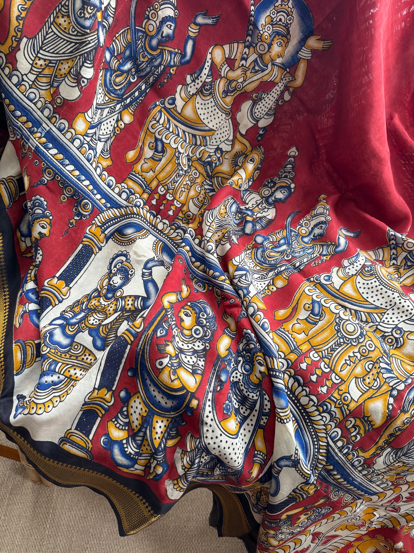 Nellore Silk Kalamkari Print Saree