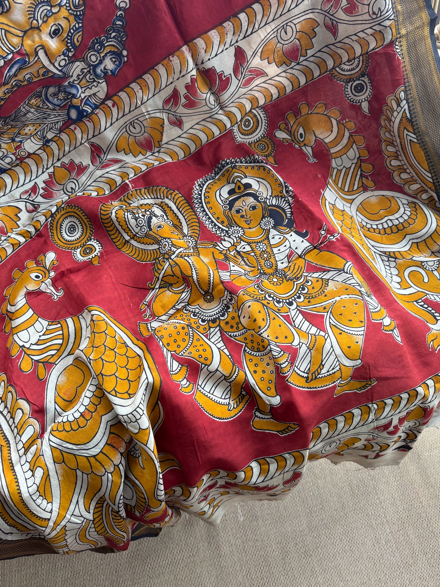 Nellore Silk Kalamkari Print Saree