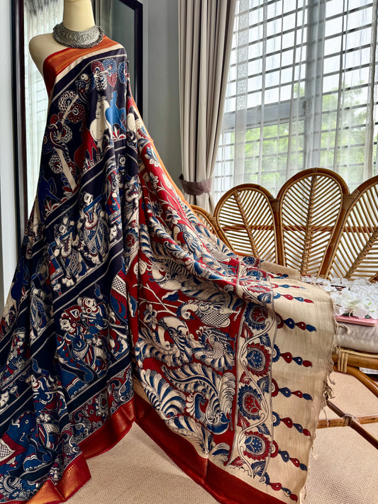 Nellore Silk Kalamkari Print Saree