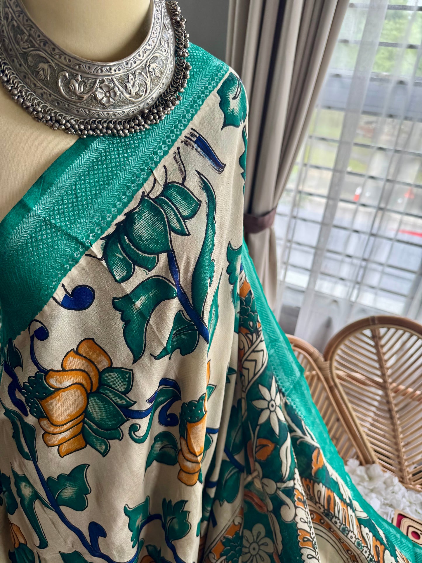 Nellore Silk Kalamkari Print Saree