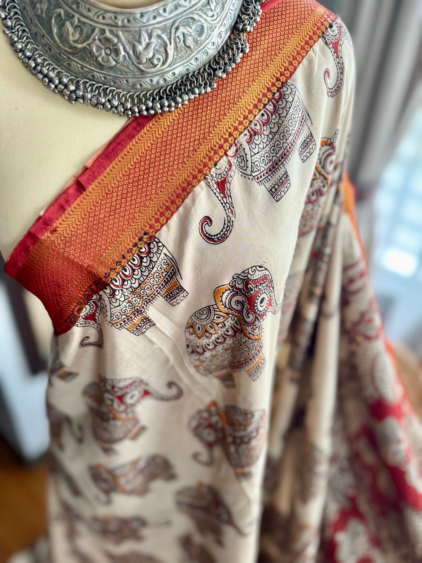 Nellore Silk Kalamkari Print Saree