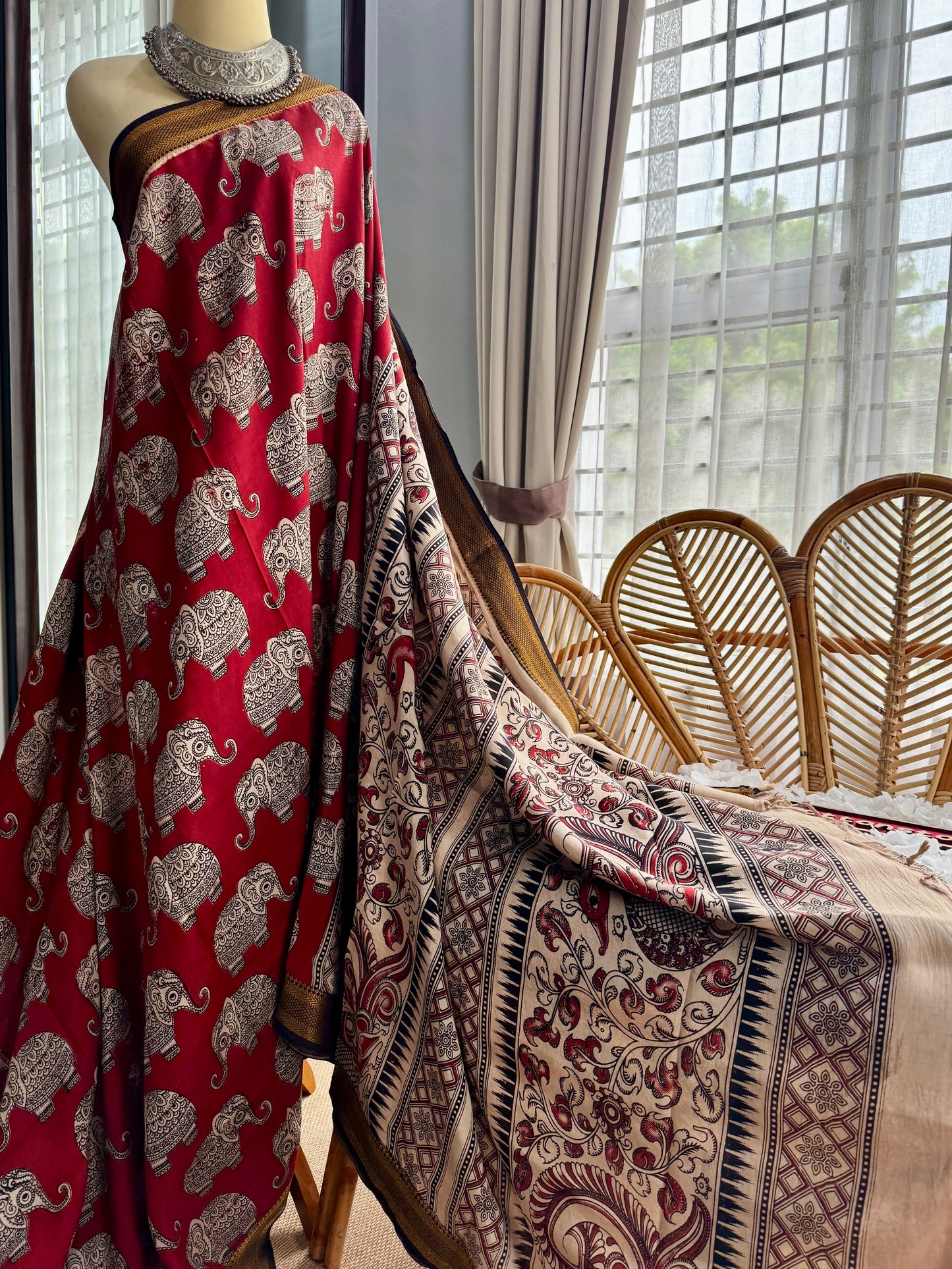 Nellore Silk Kalamkari Print Saree