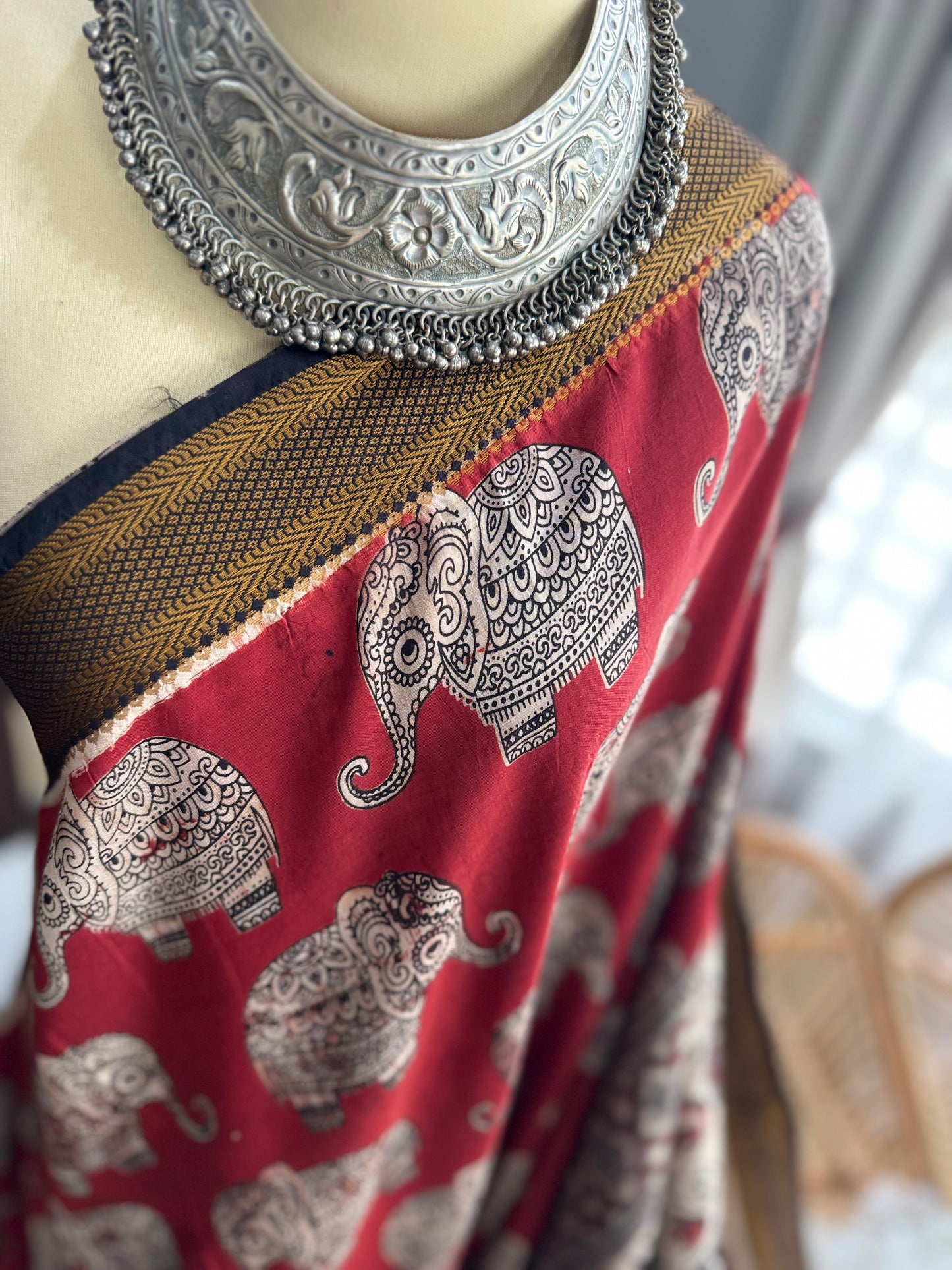 Nellore Silk Kalamkari Print Saree