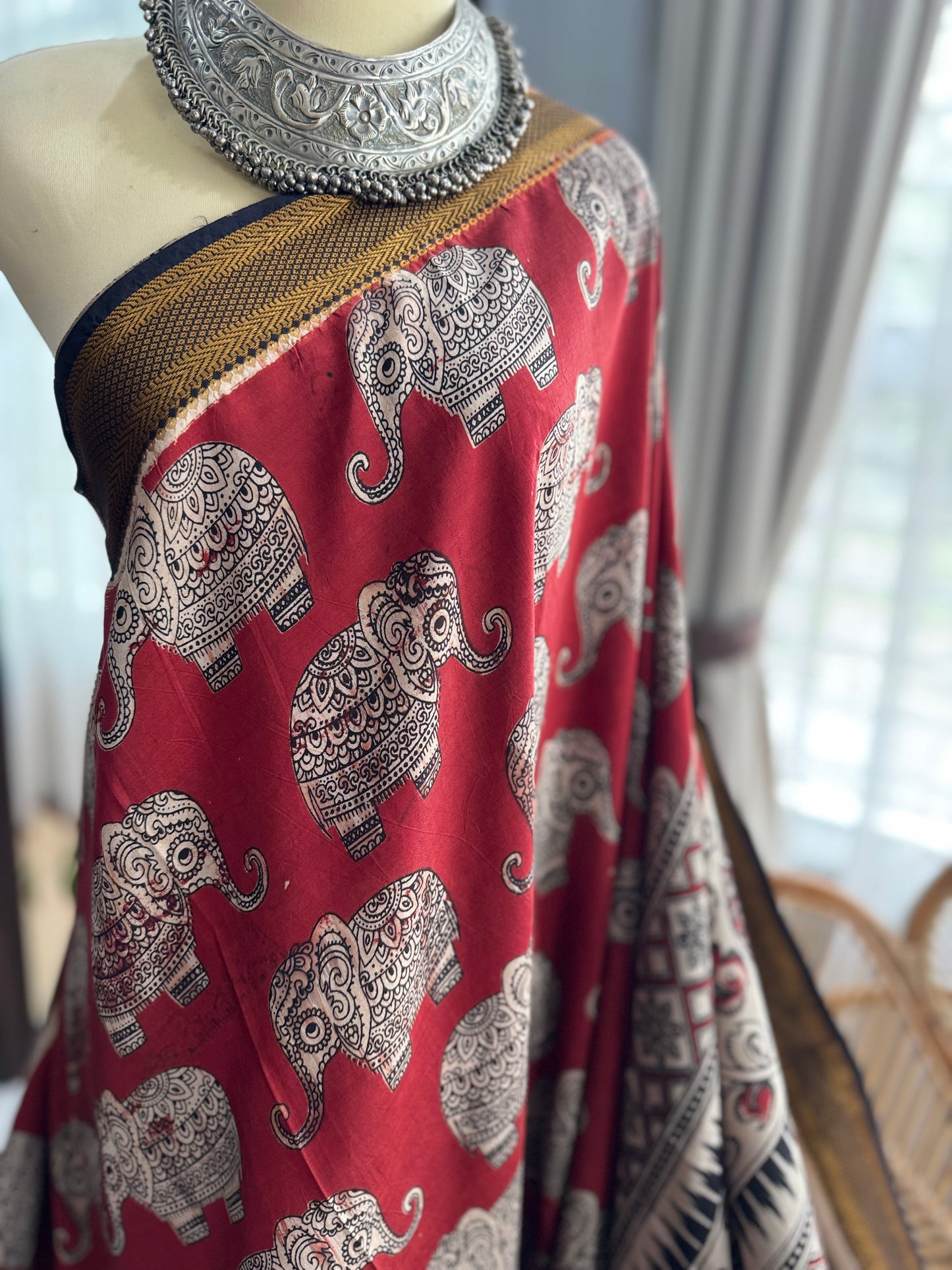 Nellore Silk Kalamkari Print Saree