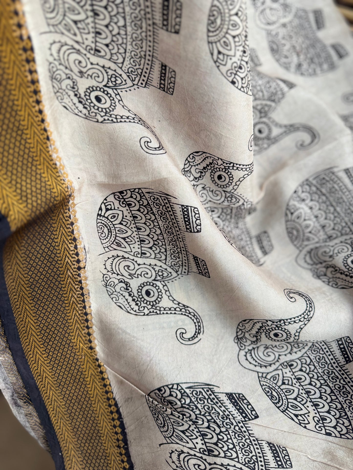 Nellore Silk Kalamkari Print Saree