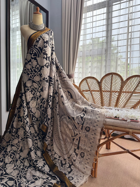 Nellore Silk Kalamkari Print Saree