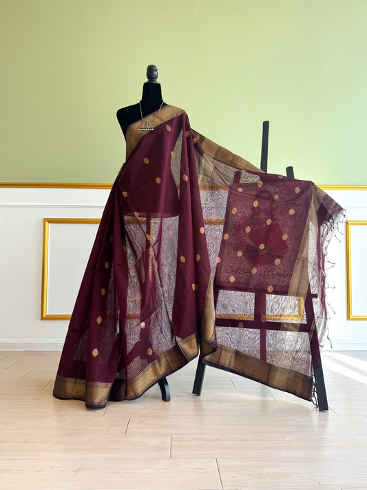 Pure Handloom Maheswar Silk Cotton Saree