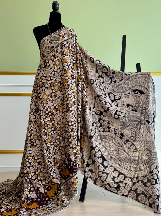 Kalamkari screen Print Saree